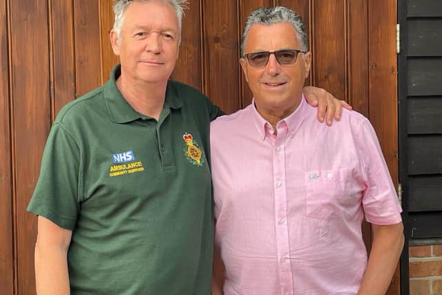 Graham Langley, 63, (left) from Bishops Waltham in Hampshire, launched into action utilising emergency training from his 20-year flight career when 66-year-old Richard Lovegrove fell ill suddenly and lost consciousness on an evening in November last year.