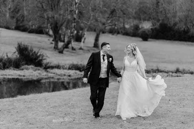 Luke and Toni Stonehouse were married at the Old Thorns Manor Hotel, Liphook, on January 28, 2023.