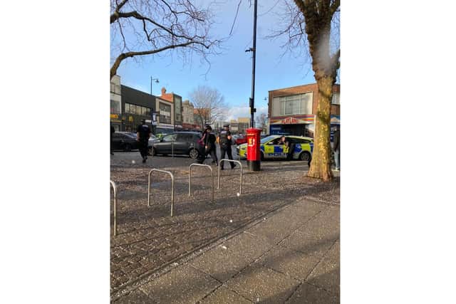 Officers in Commercial Road. Picture: Portsmouth police