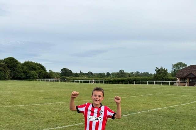 Ollie after completing his marathon challenge