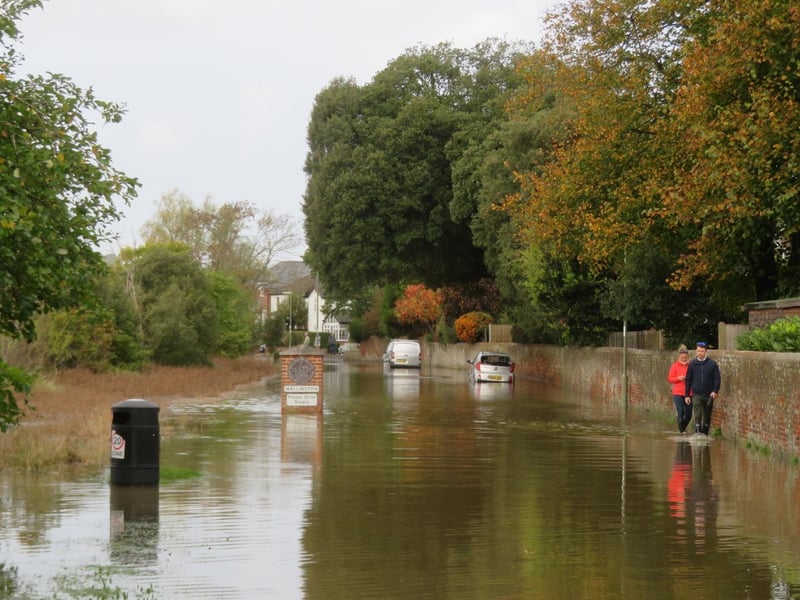 Wallington shore road in Fareham was flooded.