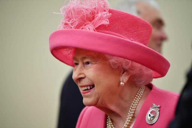 PORTSMOUTH, ENGLAND - JUNE 05: Queen Elizabeth II meets veterans during the D-day 75 Commemorations on June 05, 2019 in Portsmouth, England.   (Photo by Jeff J Mitchell - WPA Pool /Getty Images)
