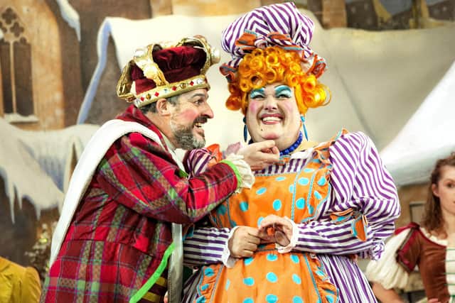 Peter McCrohon as King Eric and Jack Edwards as Dame Trott. Picture by Sheila Burnett