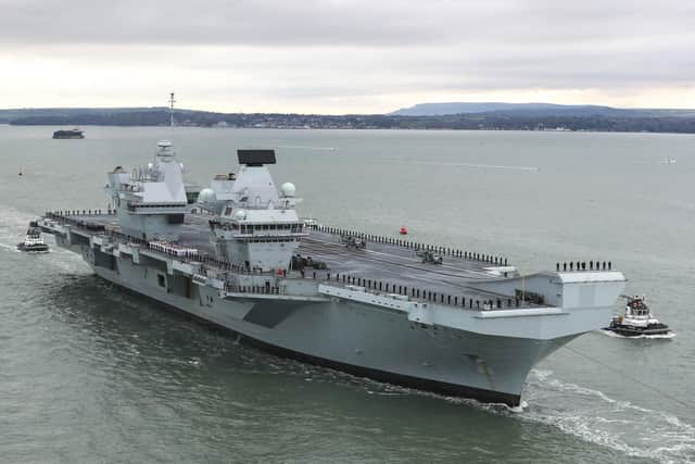 HMS Prince of Wales pictured sailing into her homeport of Portsmouth for the first time today in 2019. Photo: Royal Navy