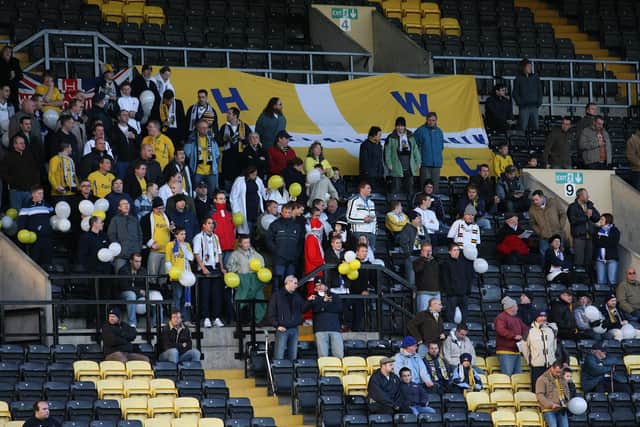 Hawks fans during the FA Cup tie at Notts County