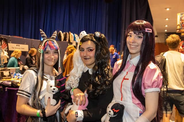 Zuzanna Wichowaniec, 19 as Ibuki Midday, Melissa Moura, 18 as Monokuma and Rosie Currams, 19 as Mikan Tsumiki.
Photos by Alex Shute