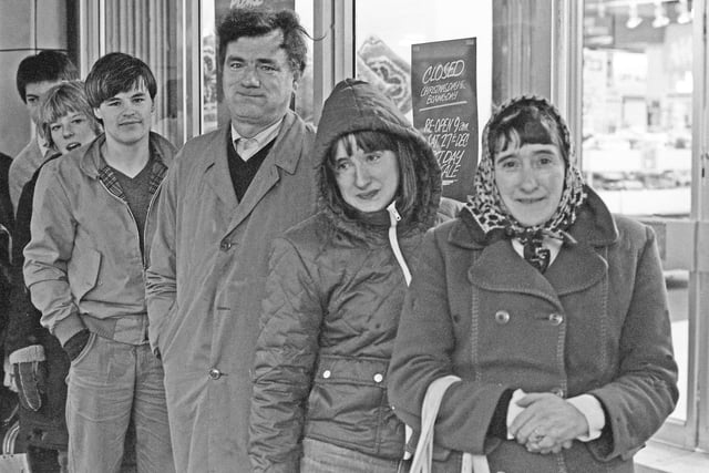 The Green family at the head of the queue for the Joplings post-Christmas sale in 1980. What was your best bargain in the sales?