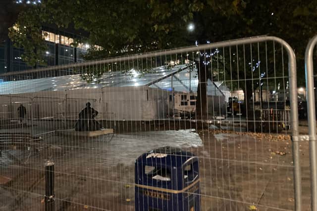 Oktoberfest tent in Guildhall Square