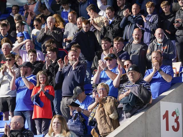 Pompey fans at Shrewsbury.