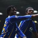 Benjani, pictured celebrating with Kanu following the latter's goal against Bolton in August 2007, has taken his first steps into management. Picture: Clive Rose/Getty Images
