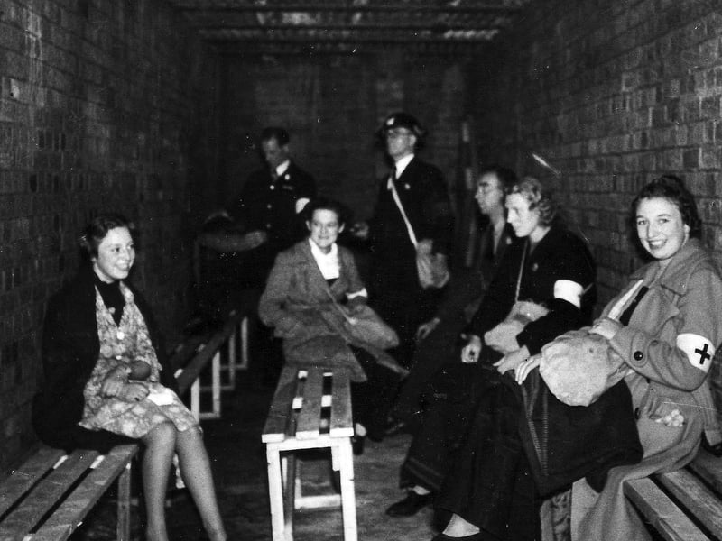 Inside a Portsmouth air raid shelter