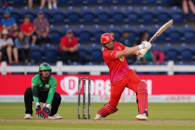Jonny Bairstow on his way to 72 for Welsh Fire. Picture: David Davies/PA Wire.