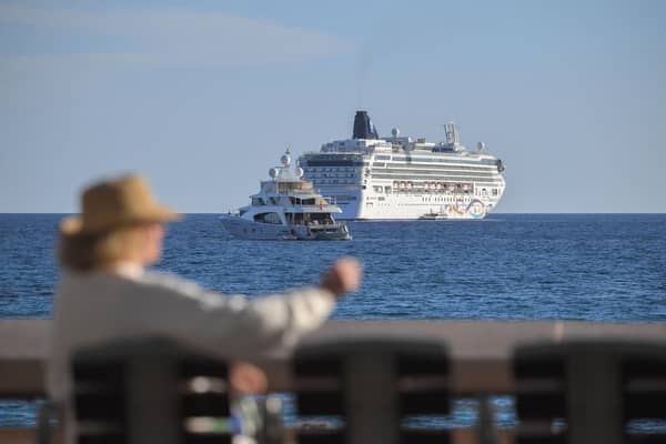 The dawn-class cruise ship Norwegian Star, operated by Norwegian Cruise Line (NCL), was due to become the largest ship ever to enter Portsmouth International Port. Her visit was cancelled, and she will now be calling at Southampton. Pictured is the vessel in 2019. Picture: LOIC VENANCE/AFP via Getty Images.