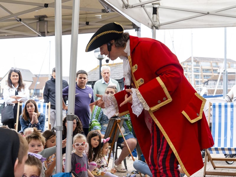 Children watching Captain Crossbones at Port Solent. Picture: Matthew Clark