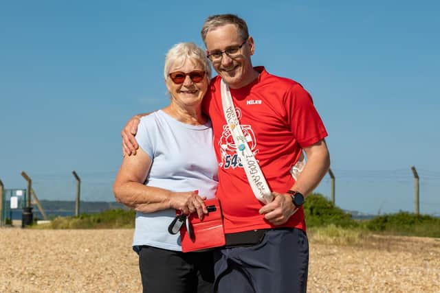 Miles van der Lugt with mum Libby. Picture: Mike Cooter