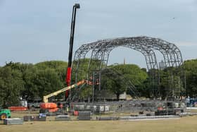 The Castle Stage is dismantled. Site clearance after Victorious, Southsea Common
Picture: Chris  Moorhouse (280824-005)