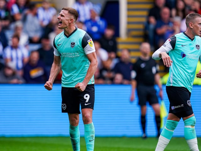 Bishop got his name on the scoresheet to net Pompey's third.