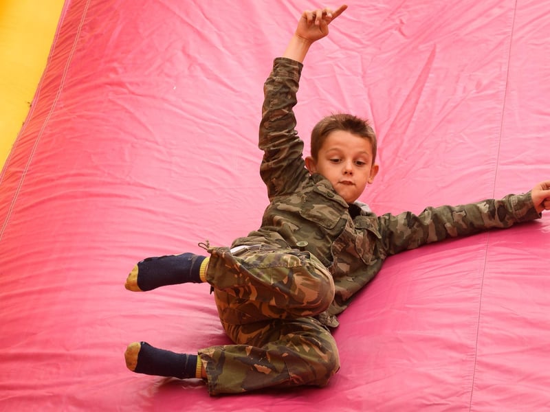 Leo Webb, 9 on one of the bunch castles at open day.