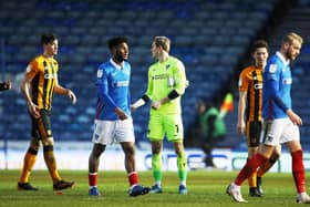 Pompey dejected after their loss to Hull. Picture: Joe Pepler