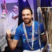 Brett Pitman skippered Pompey to the Checkatrade Trophy in March 2019. Picture: Joe Pepler
