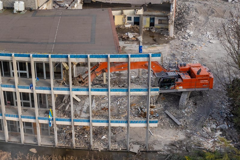 The demolition of the landmark News Centre building has begun. Picture by Marcin Jedrysiak