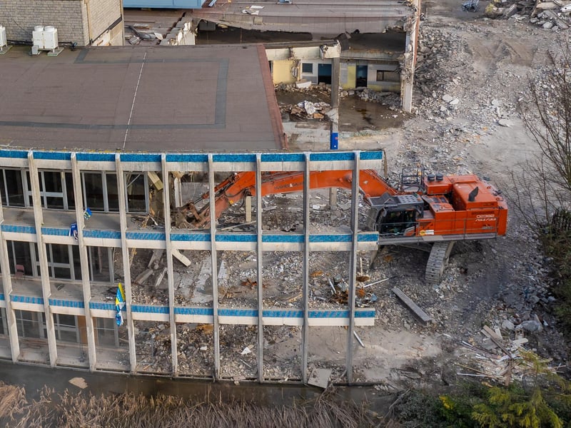 The demolition of the landmark News Centre building has begun. Picture by Marcin Jedrysiak