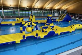 The inflatable aqua park at the Mountbatten Centre in Portsmouth. 
Picture: BH Live