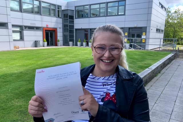Kayleigh Buckley, 21, discovered she was pregnant whilst studying Health and Social Care at Fareham College.