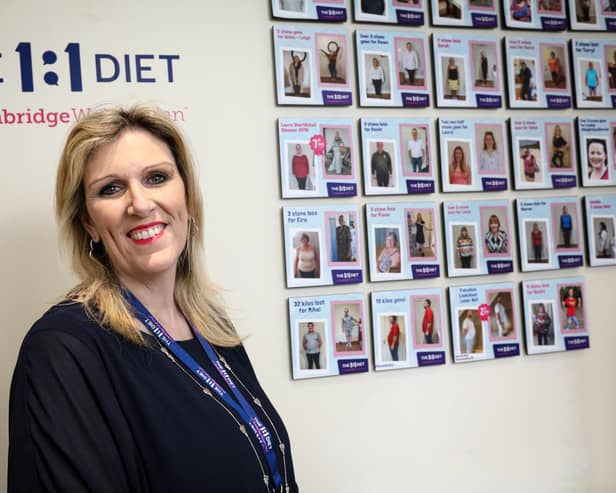 Joanne Collins pictured in her office in Sarisbury Green against her 'Wall of Fame' Picture: Chris Moorhouse (jpns 070521-05)