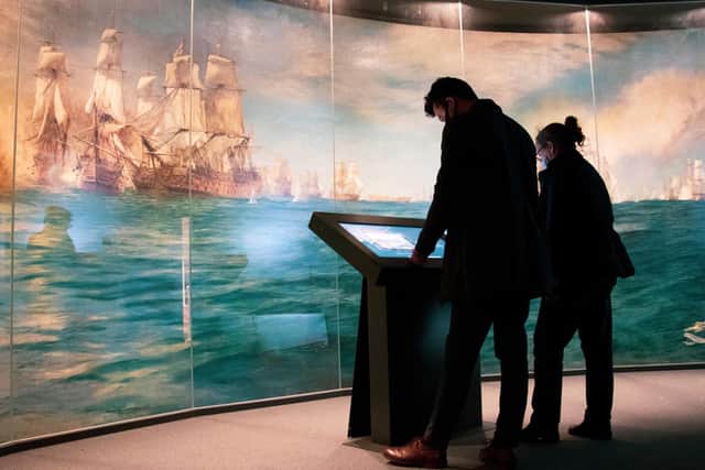 Alison Firth and Nicholas Ball look at a new digital interpretation of Wileys Trafalgar Panorama in HMS Victory The Nation's Flagship Exhibition