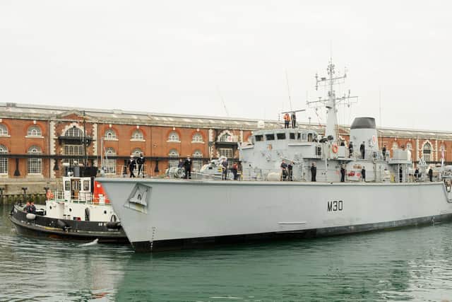HMS Ledbury returned to Portsmouth Naval Base on Friday, September  11, from three years in the Gulf on operation Kipion.

Picture: Sarah Standing (110920-3813)