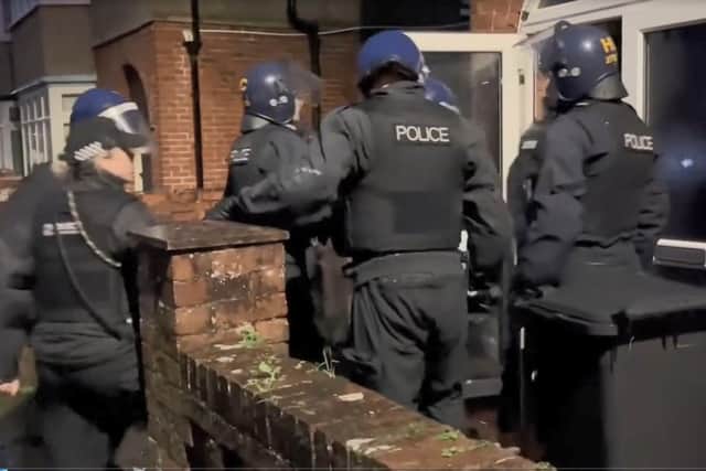 Police carried out the raid in Torrington Road, Hilsea, this morning (October 27). Picture: Hampshire and Isle of Wight Constabulary.