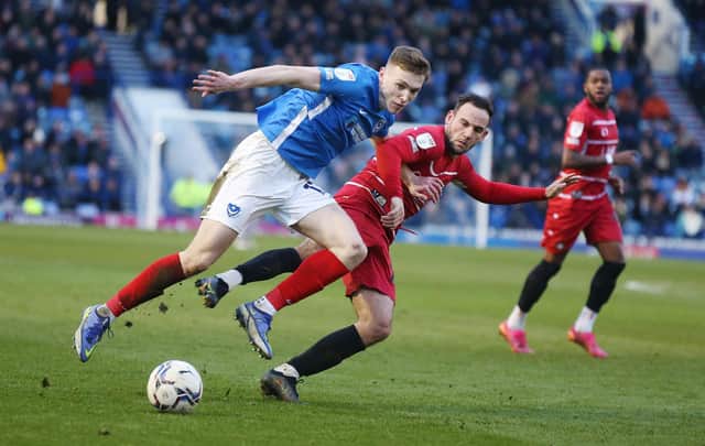 Blackburn loanee Hayden Carter was the choice of Gaffer For A Day, David Fawcett, as Pompey's man of the match against Doncaster. Picture: Joe Pepler