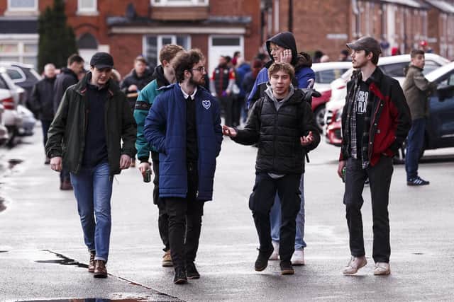 Pompey fans head back home after today's game at Crewe was called off an hour before kick-off.     Picture: Daniel Chesterton/phcimages.com)
