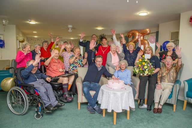 Doris Cleife celebrating with all her friends at Brunel Court.

Picture: Habibur Rahman