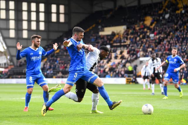 Action between Notts County and Eastleigh at Meadow Lane. Photo by Laurence Griffiths/Getty Images)