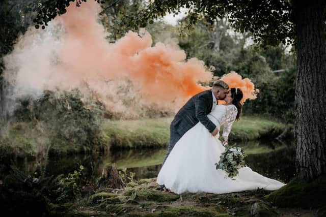 Jemma and Luke Wainwright at their magical New Forest wedding venue, The Balmer Lawn Hotel in Brockenhurst.
Picture: Carla Mortimer Photography.