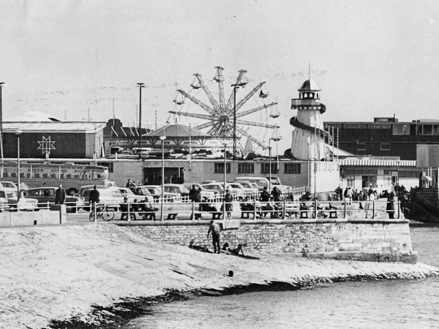 Clarence Parade Pier Fairground and Ferris wheel possibly around the 1950's