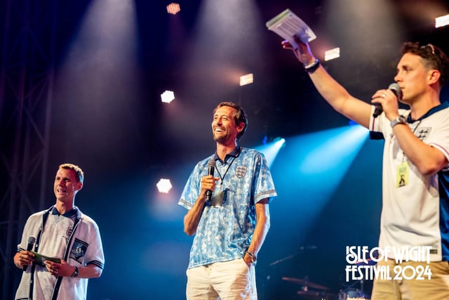 Peter Crouch started proceedings as he hosted a live recording of That Peter Crouch Podcast on the Big Top stage, ahead of England’s EUROs match against Denmark.