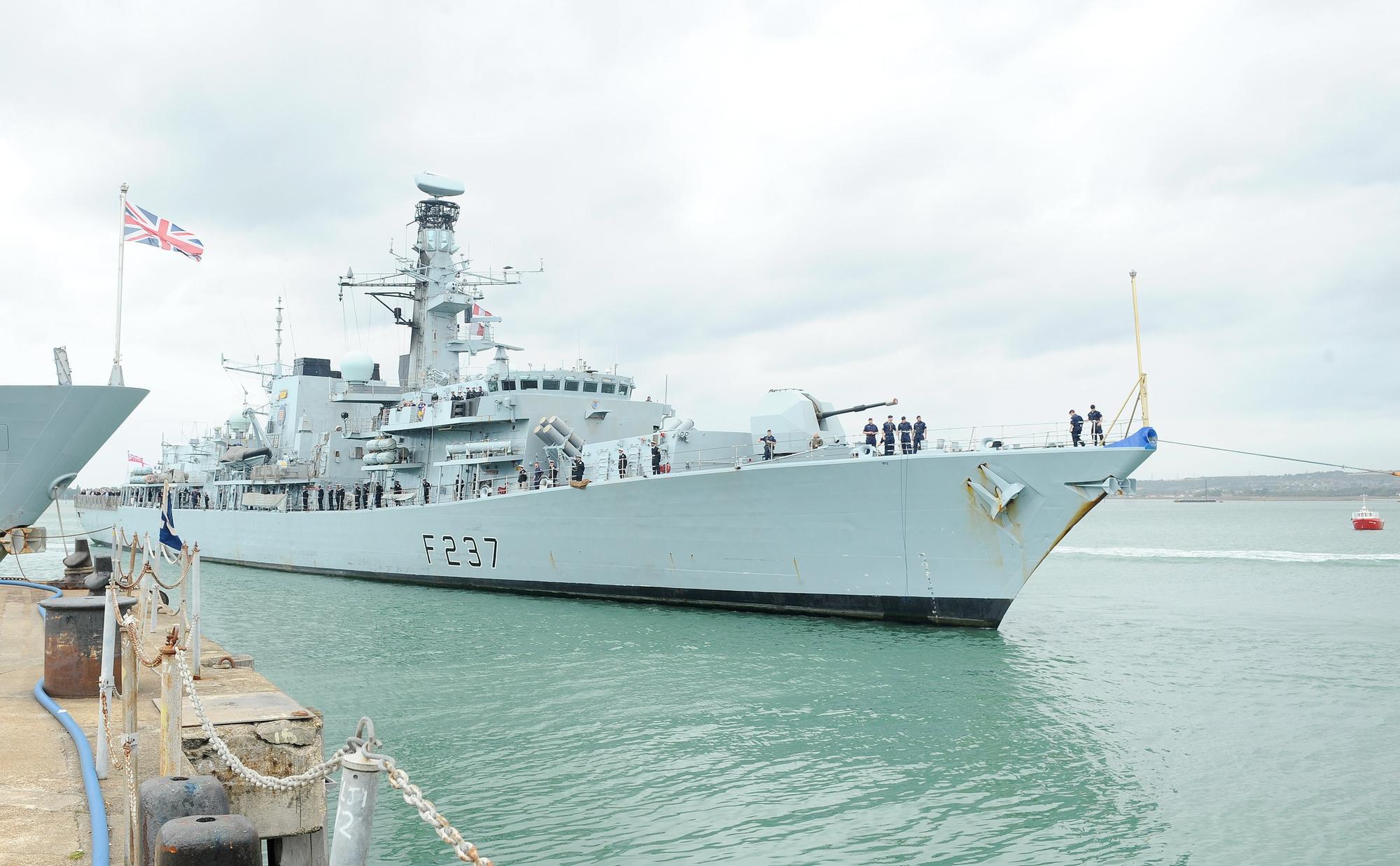 Mothballed HMS Westminster to be towed from Royal Navy's Portsmouth base for the last time - when, times