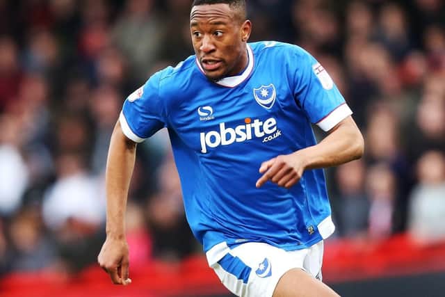 Nicke Kabamba made six appearances for Pompey after his January 2017 arrival. Picture: Joe Pepler