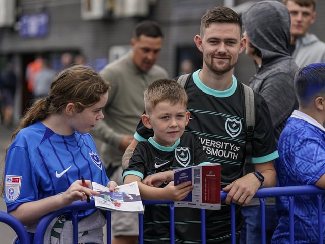 The pen and programme is ready for the Pompey players' arrival.