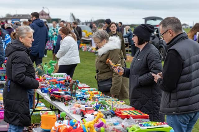 Toys for sale at the car boot sale on Southsea seafront in 2023. 