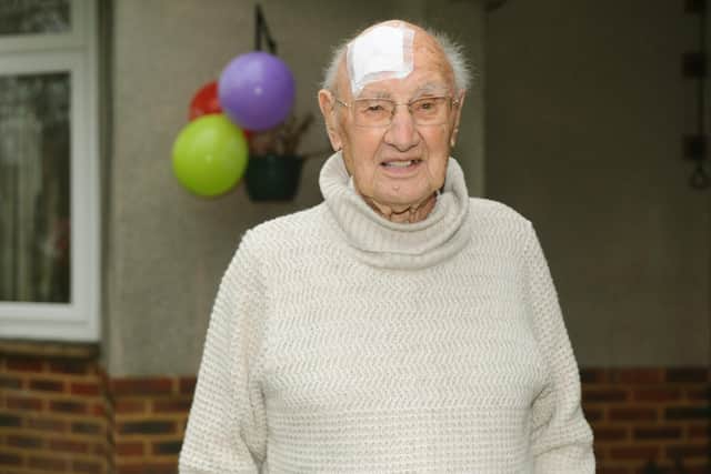 Boris Mayfield from Denmead, celebrated his 100th birthday on Thursday, March 4.  Picture: Sarah Standing (040321-4107)