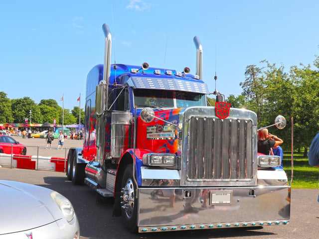 Optimus Prime Truck in the Transformers display at Custom and American Show