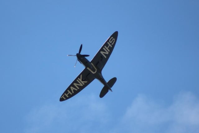 These spectacular pictures of the NHS Spitfire flying over Portsmouth were taken by Adam Jenkins