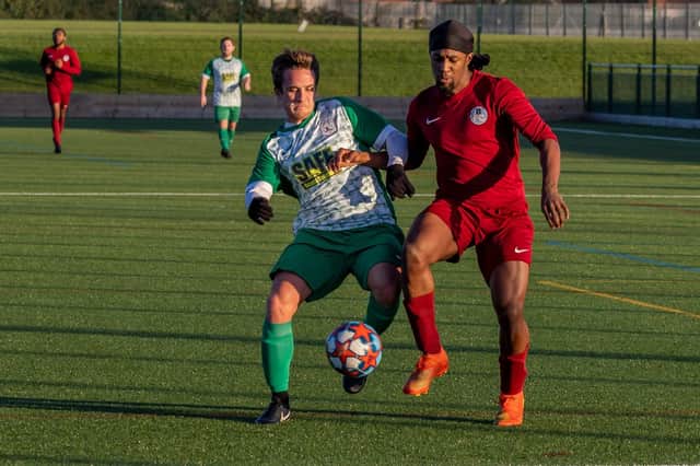 Mob Albion (green) v Burrfields. Picture: Mike Cooter