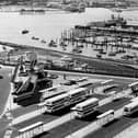 An aerial view of the bus station in The Hard, Portsmouth on June 8 1979. The News PP3960