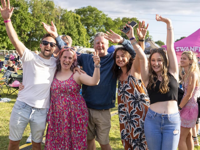 Festival goers enjoying the music at Swanfest 2024