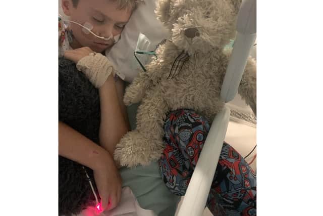 Spencer Penberthy while he was in hospital